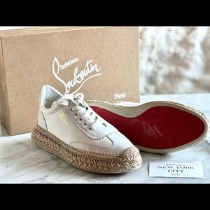 NIB Authentic Christian Louboutin Espasneak 41 White Sneaker Espadrilles